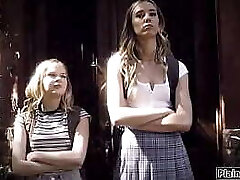 PlainTaboo.com - Two teenie rivals suck n fuck the teacher