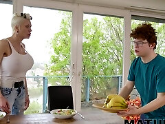 Blonde Cougar with enormous tits getting fucked - Tanya Virago