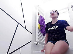 Solo dame secretly masturbating while visiting parents!!!