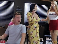 Jessy Jones fucks super sizzling busty women Nicolette Shea and Angela White