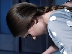 Attractive babe feels ultra-cute giving a lovely solid blowjob as she wanna eat cum