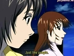 Anime milf plunge a cock in pussy