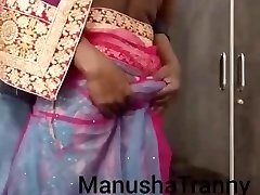 Remove my saree - Desi Hooker nymph Manusha Tranny exposing 