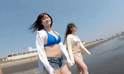 Japanese couple having fun during orgy on the bed - Haruka Mirai