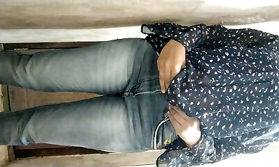 Indian girl after gym fresh bathing and frigging at home