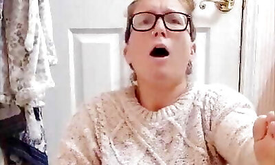 I boinked myself for my 69f domina as she demanded in her sweater till I came