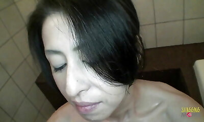 A douche, a bath, a cock suck and a good bed pummel for the Asian mature woman Nobuko Tachikawa