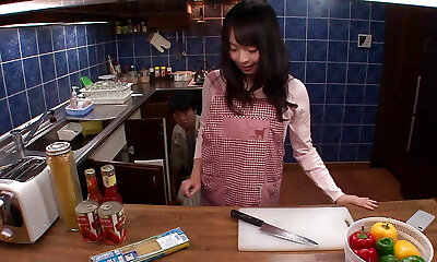 JAPANESE JAPANESE Damsel GAGS ON A MASSIVE COCK THEN GETS