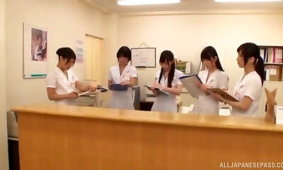 Nasty medical center staff attacks a patient with a stiff boner