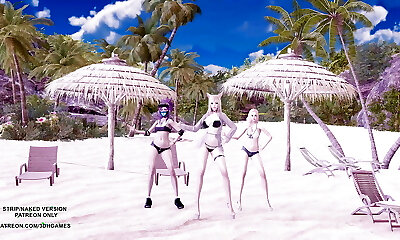 MMD Daring Girls - Chi Mat Ba Wedge Ahri Kaisa Seraphine KDA Magnificent Hot Dance League of legends Hentai