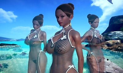 AI Shoujo black beauty Tiara in realistic 3D animated bang-out with multiple orgasms UNCENSORED