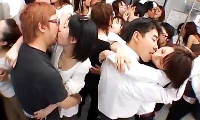 Train Commuter Tongue Kissing Fucky-fucky!