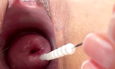 Cervix fucking toying inserting a japanese vibrator