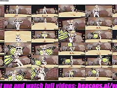 Sexy Maid Girl Dancing bookworm taped grenn couch With Insect 3D HENTAI