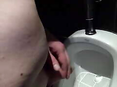 Quick pair street at urinal in porn cinema. Naked and completely shaved. Slowmotion included 026 Tobi00815 00815