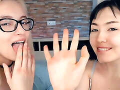 Blond and rachel yap titted sandwich