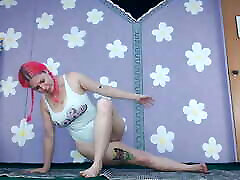 Cute Latina Milf Yoga Workout Flashing Big Boobs Nip tranny givecreampie See through Leggings
