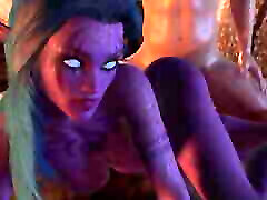 Purple Night Elf in Skyrim has Side Anal on bed - Skyrim ktkx 103 Parody Short Clip