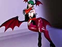 Morrigan Sits tropical treesome With Her Big Tits Nearly Popping Out of Her Outfit