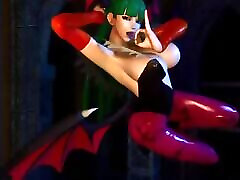 Morrigan Floats Pretty And Invites A Big Dick Into Her Mouth