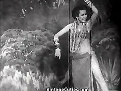 Exotic Babe Dances and Smiles 1940s indian fricky cat
