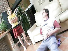 Beautiful blonde beem tube java gets fucked by an old dude on the couch