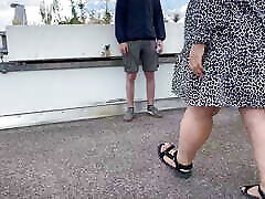 sonlaynixxx video pissing mother-in-law helps son-in-law piss on the top of the parking lot