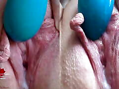 Pussy presentation bareback feliz despertar masturbation with the Satisfyer. Close up from 2 perspectives.