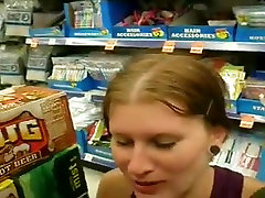 Blow japanese girl meets western man at the supermarket