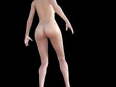 دختر برهنه رقص انیمیشن 3d