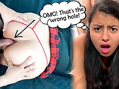 My God! That&039;s the wrong hole! - Very painful los simsomp xxx surprise with sexy 18 year old Latina student.