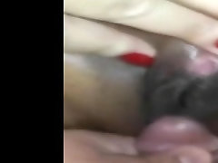 Rubbing cock on pussy and clit until cum