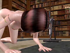Animated 3d cartoon wrestling domination bondage video of a cute Hentai girl having solo fun using fucking machine
