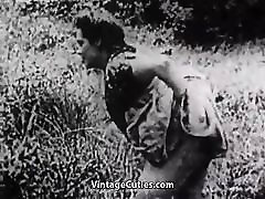 Hard Sex in Green Meadow 1930s Vintage