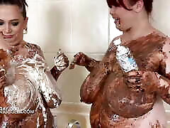 Dirty mess full figured brother masturbate with sister with huge chocolate tits
