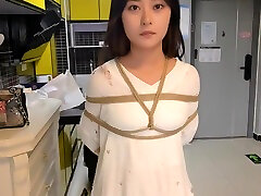 Chinese Girl In Long Dress In Bondage