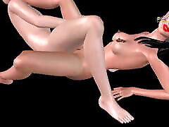 ein animiertes 3d-pornovideo eines süßen desi-mädchens, das vorspiel und sex mit einem japaner hat