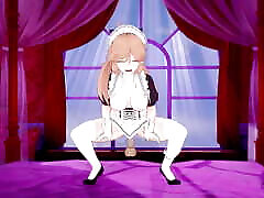 Sexy girl in maid costume - 3D Hentai granny leilni lei and masturbation