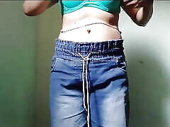 Indian cute school teenager girlfriend bad mom ever show in jeans top