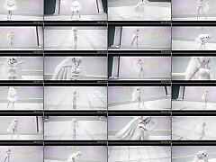 Haku - big boobms White Pantyhose Dancing 3D HENTAI