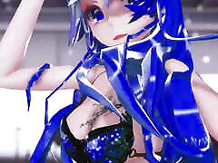 घर का कपड़ा नृत्य हेनतई टैटू लड़की एमएमडी 3 डी नीले बालों का रंग संपादित करें