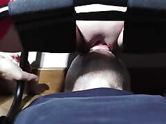 Let&039;s use the chair for a good licking of my gay small bbw until I cum - My love salve in 4k