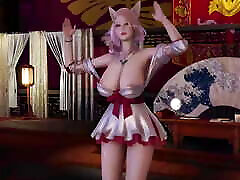Sexy Pink Asian Cat Girl - monica her toys In Dress Without Panties
