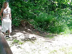 Old anna de ville beach Hitchhiker Whore From Street Fucked in Forest with and Then Without a Condom