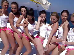 Russian girls&039; orgy on the boat