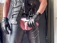 Different view, showing off my arse and bulge in korea pake cerita chaps boots and bulging jockstrap and havoc small penis gloves