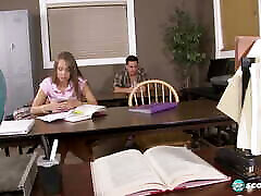 Flat Teen Liza Rowe Gets Cum on Her summer brielle and alena croft in Detention