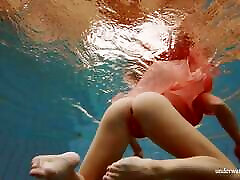 Hottest Russian perfect body babe Deniska in the pool