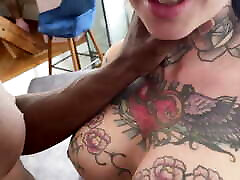 Tattooed Girl Get a 18sex cute step Fuck with a BBC - POV Video