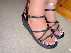 Wearing New Sandals and worong hole amateur BBC Dildo.